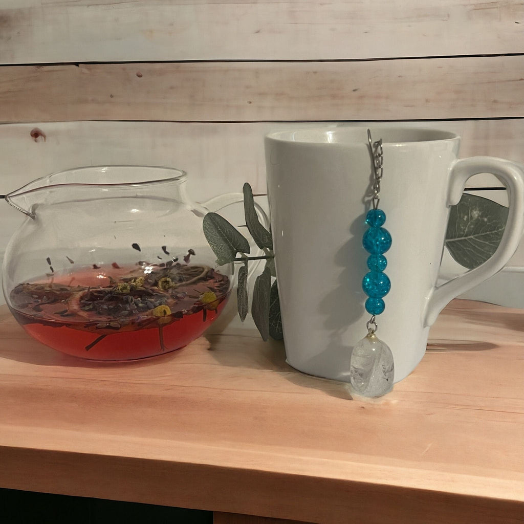Clear Quartz Crystal Tea Steeper: Stainless Steel Loose Leaf Infuser - Winterberry Hearth
