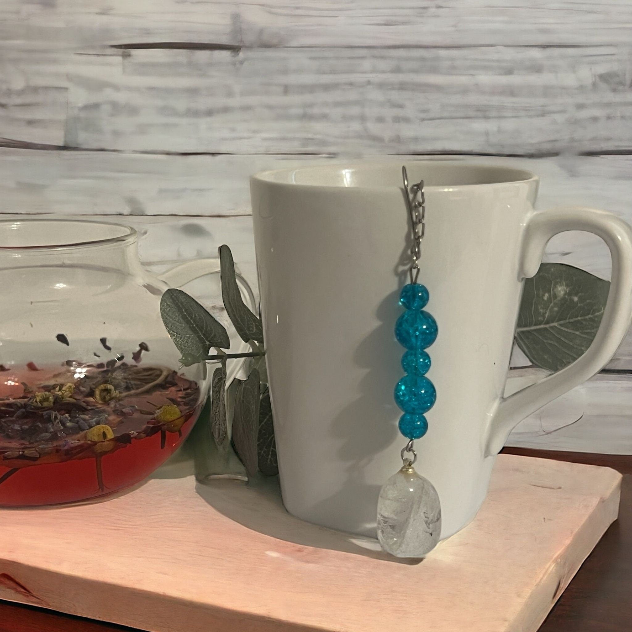 Clear Quartz Crystal Tea Steeper: Stainless Steel Loose Leaf Infuser - Winterberry Hearth