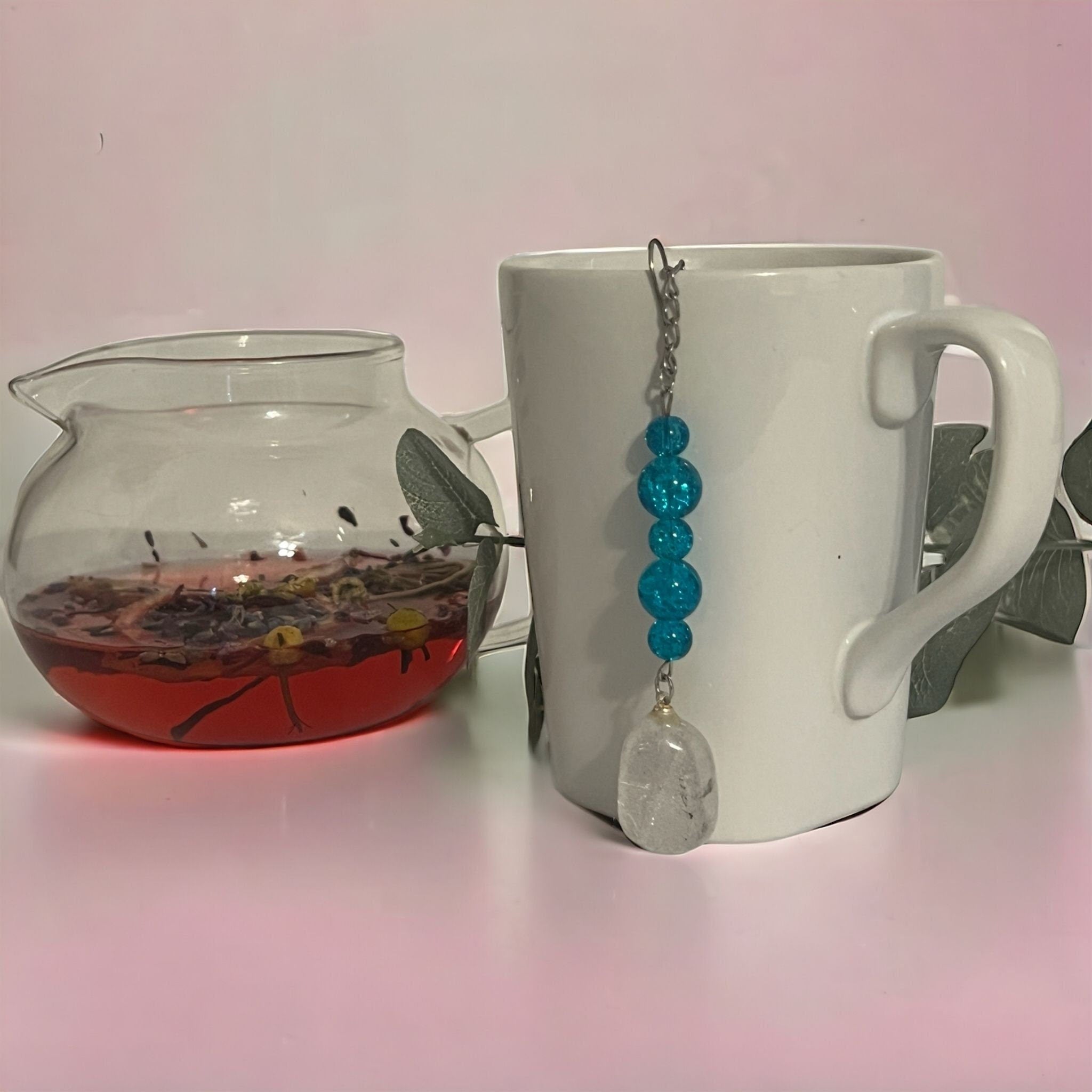 Clear Quartz Crystal Tea Steeper: Stainless Steel Loose Leaf Infuser - Winterberry Hearth