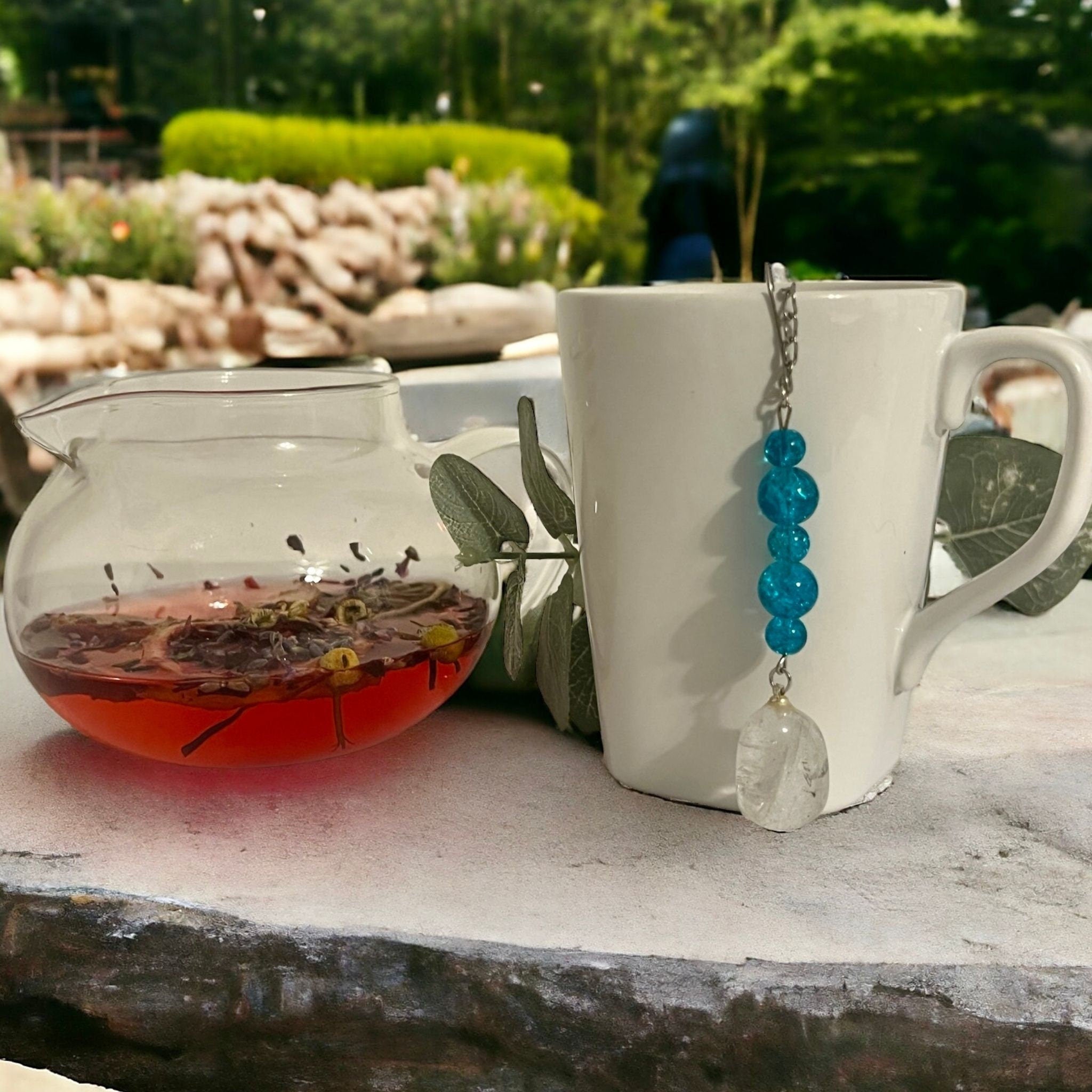 Clear Quartz Crystal Tea Steeper: Stainless Steel Loose Leaf Infuser - Winterberry Hearth