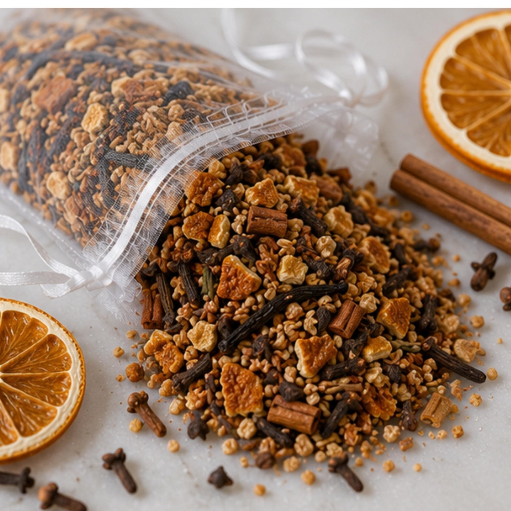 Cozy Home Fragrance Sachet, Hearth and Home Aromatherapy, Orange Vanilla Spice, Botanical Gift - Winterberry Hearth