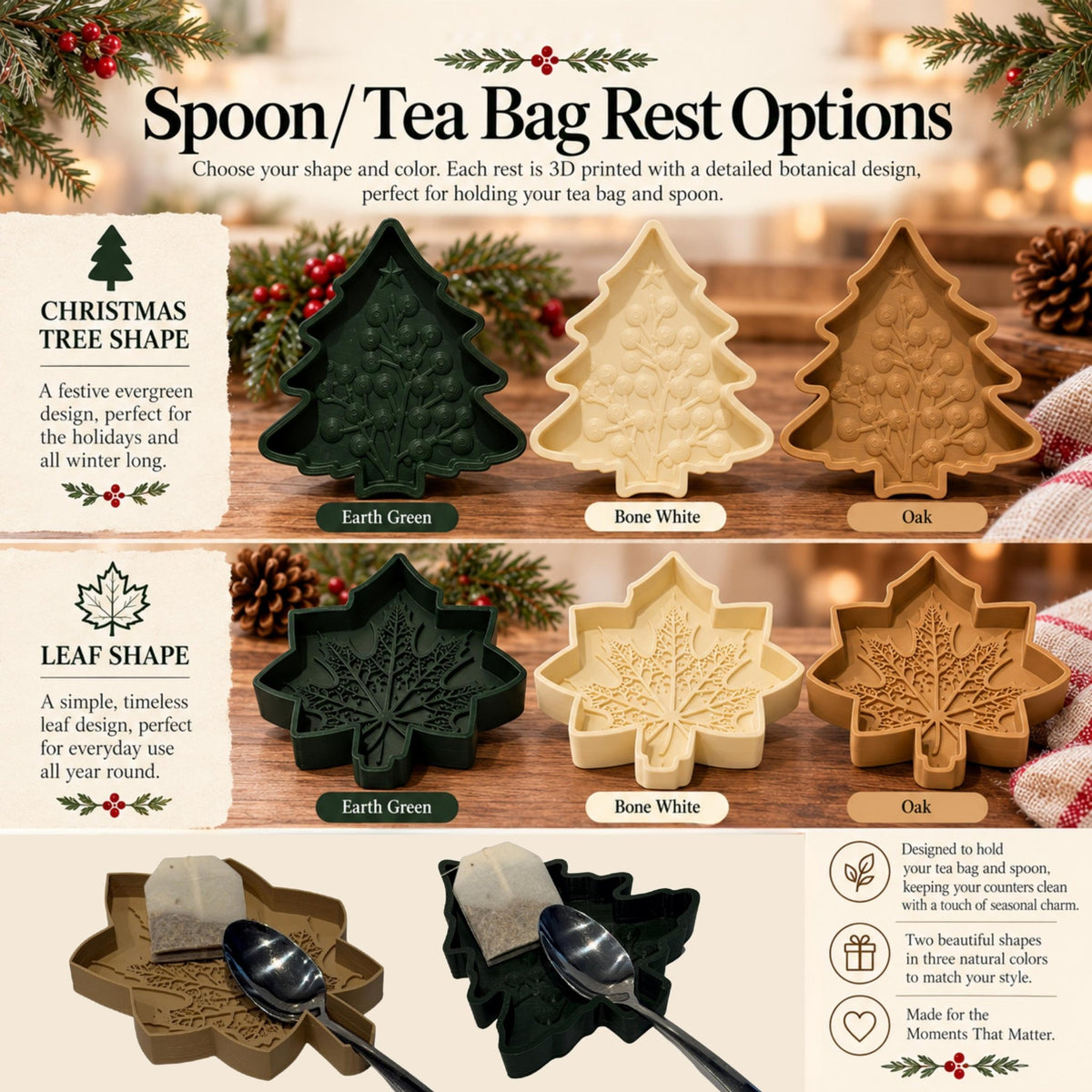 Cozy Kitchen Gift Set with Engraved Bread Board, Herbal Tea & Simmer Pot Ornament - Winterberry Hearth