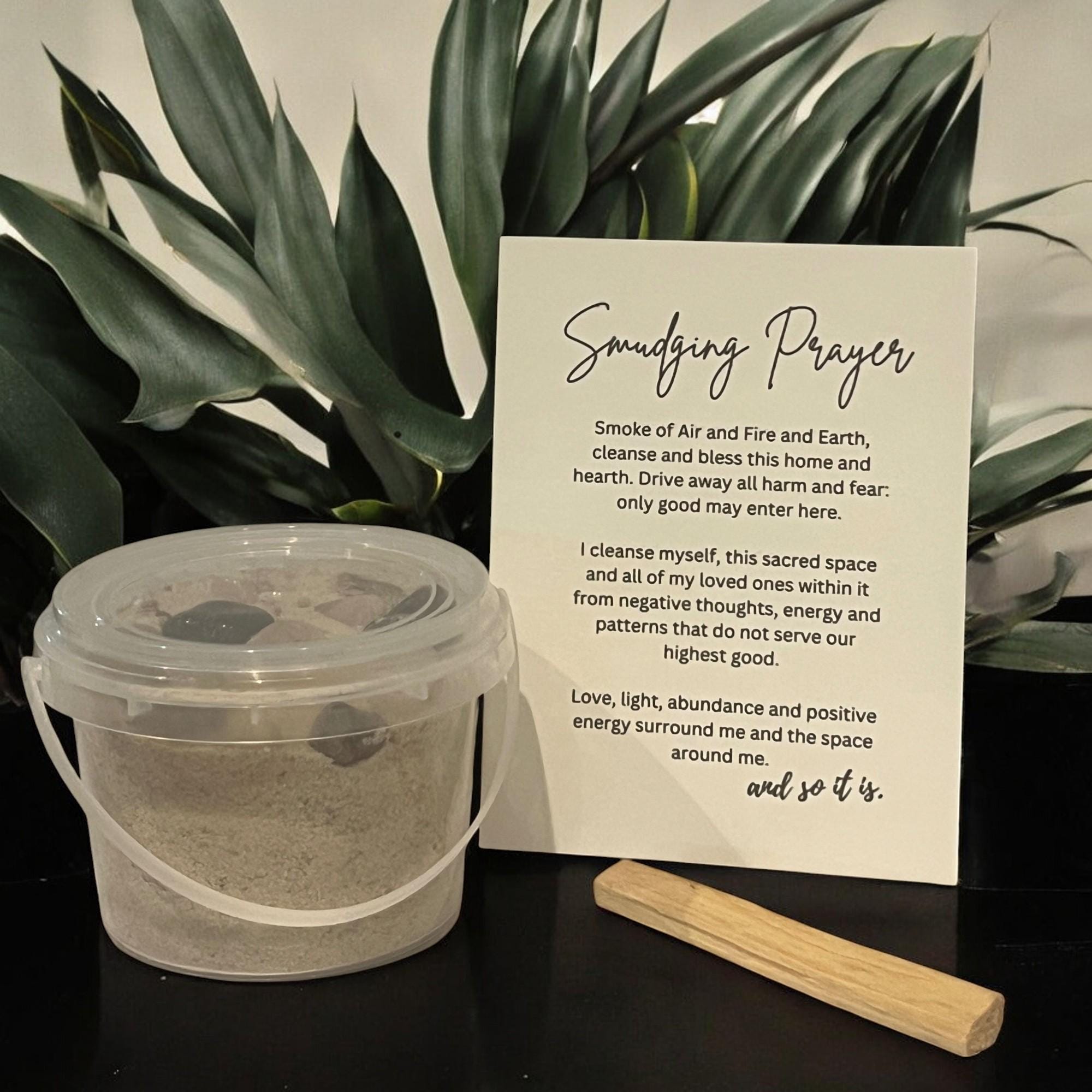 Crystal Gemstone Mining Bucket Gift Set: Palo Santo & Smudging Prayer - Winterberry Hearth