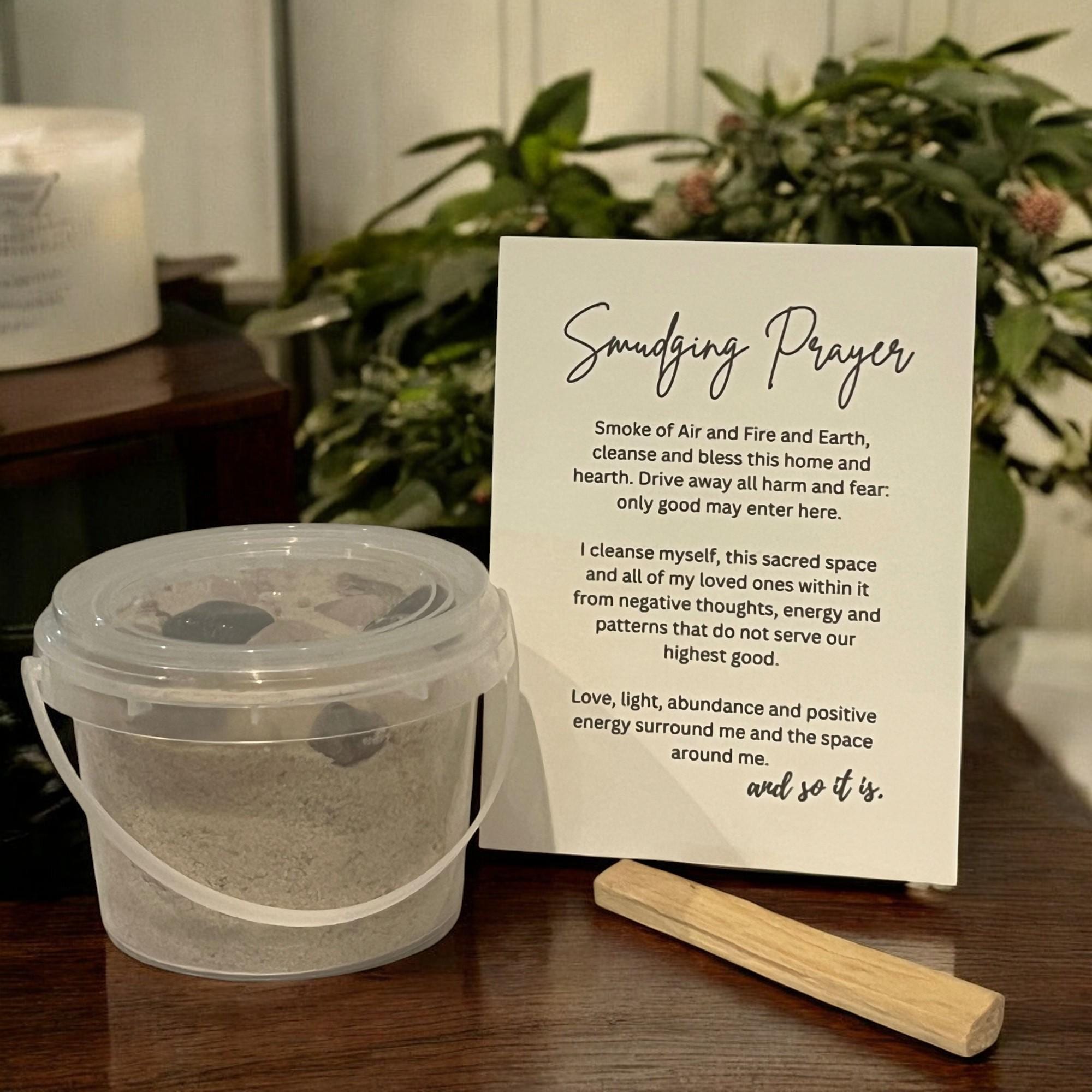Crystal Gemstone Mining Bucket Gift Set: Palo Santo & Smudging Prayer - Winterberry Hearth