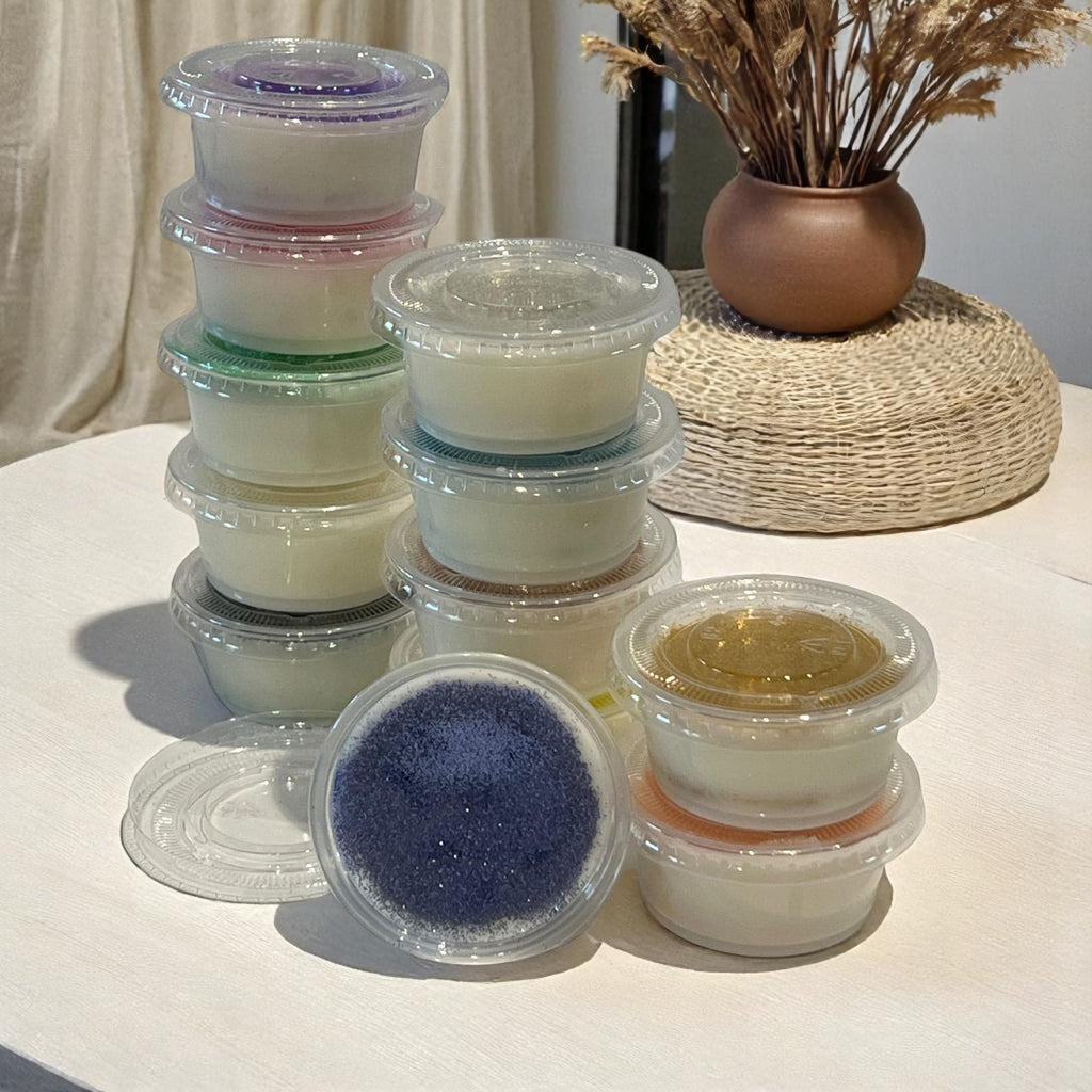 Crystal Reveal Wax Melt Set: Glitter Soy Wax Tart with Hidden Healing Stone - Winterberry Hearth