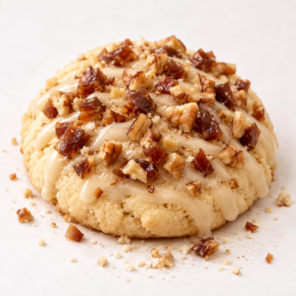 Date Walnut Cookies with Maple Glaze Drizzle, Homemade Fall Tea Cakes, Holiday Dessert Gift - Winterberry Hearth