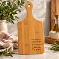Engraved Bamboo Cutting Board with Handle, Sweet Baking Gift, Friendship Keepsake, Cheese Serving Tray - Winterberry Hearth