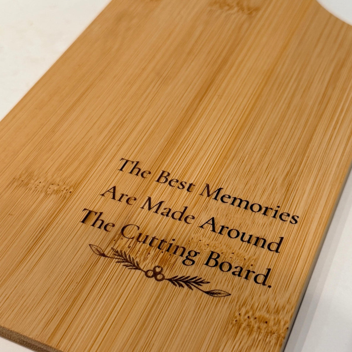 Engraved Bamboo Cutting Board with Handle, Wooden Family Cooking Gift, Kitchen Memories Keepsake - Winterberry Hearth