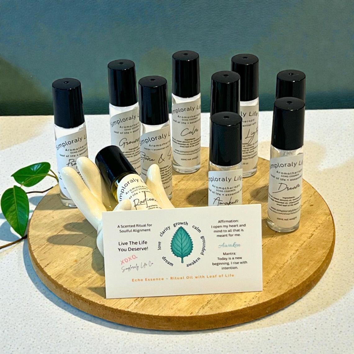 Essential Oil Perfume Roller Miracle Leaf of Life, Apothecary Roller Bottle - Winterberry Hearth