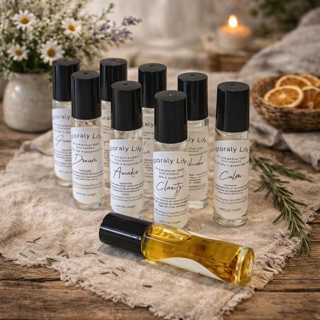 Essential Oil Perfume Roller Miracle Leaf of Life, Apothecary Roller Bottle - Winterberry Hearth