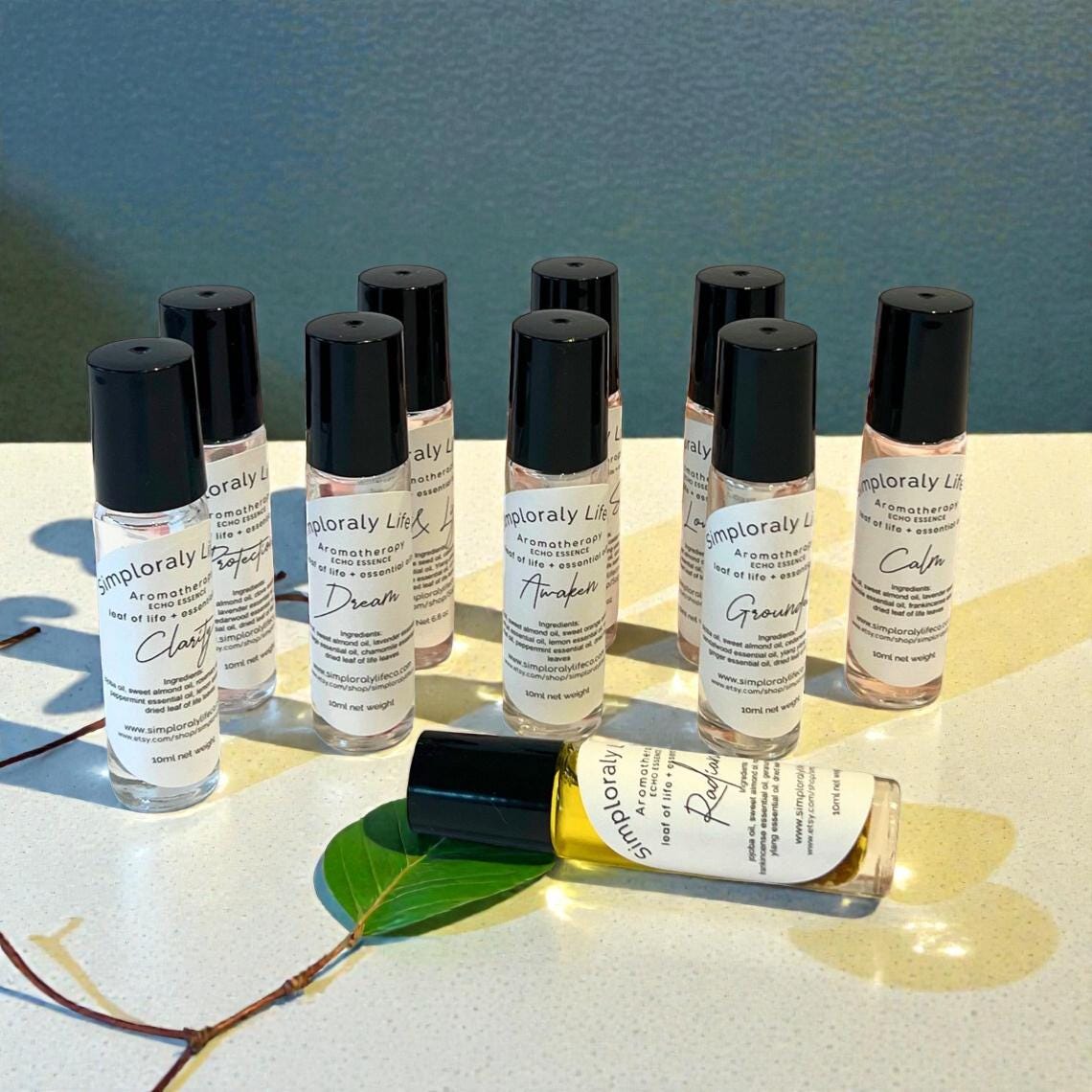 Essential Oil Perfume Roller Miracle Leaf of Life, Apothecary Roller Bottle - Winterberry Hearth