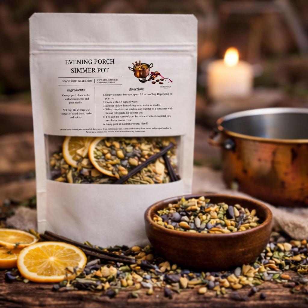 Evening Porch Simmer Pot, Orange Chamomile Vanilla Stovetop Potpourri, Cozy Relaxing Home Fragrance - Winterberry Hearth