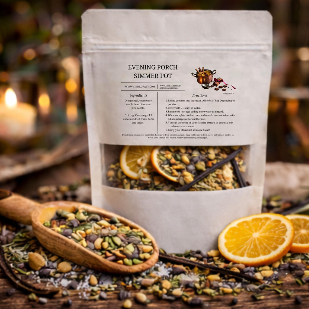 Evening Porch Simmer Pot, Orange Chamomile Vanilla Stovetop Potpourri, Cozy Relaxing Home Fragrance - Winterberry Hearth