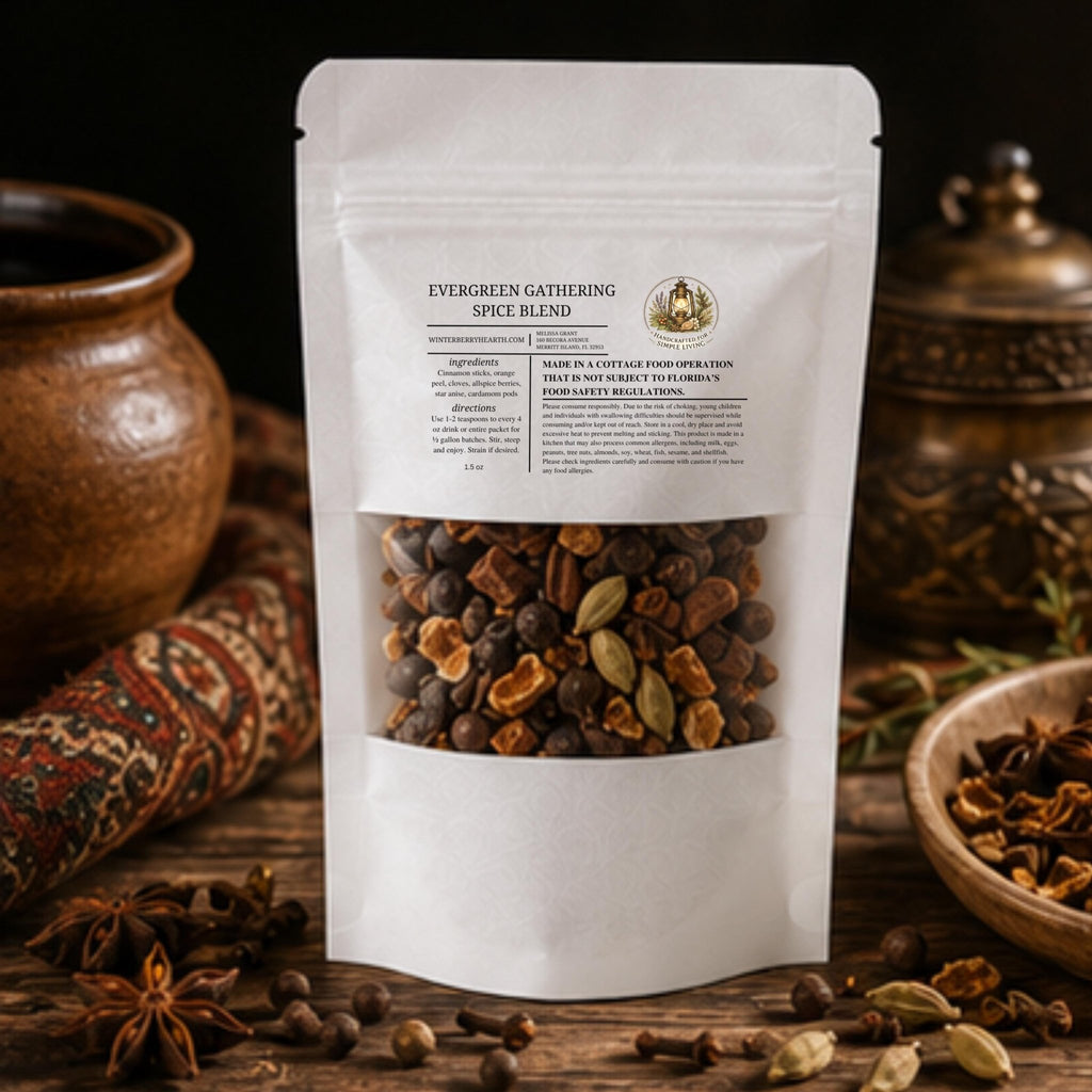 Evergreen Gathering Mulling Spice Blend, Apple Cider Kit, Mulled Wine Drink Pack Old World - Winterberry Hearth
