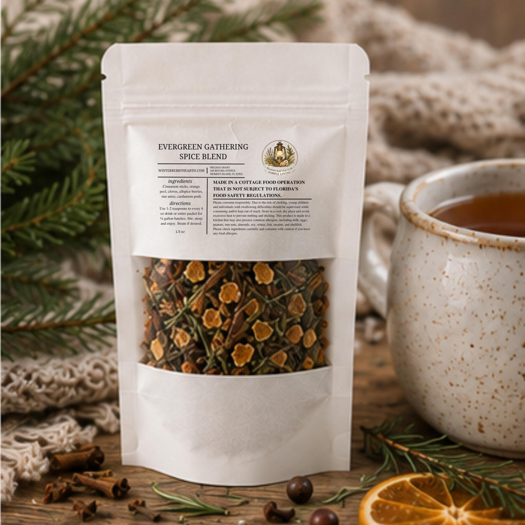 Evergreen Gathering Mulling Spice Blend, Apple Cider Kit, Mulled Wine Drink Pack Old World - Winterberry Hearth