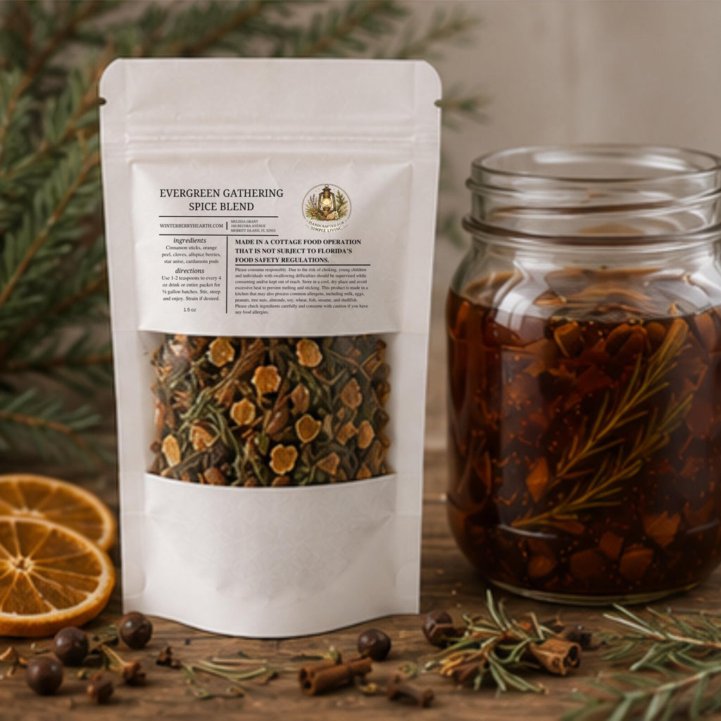 Evergreen Gathering Mulling Spice Blend, Apple Cider Kit, Mulled Wine Drink Pack Old World - Winterberry Hearth