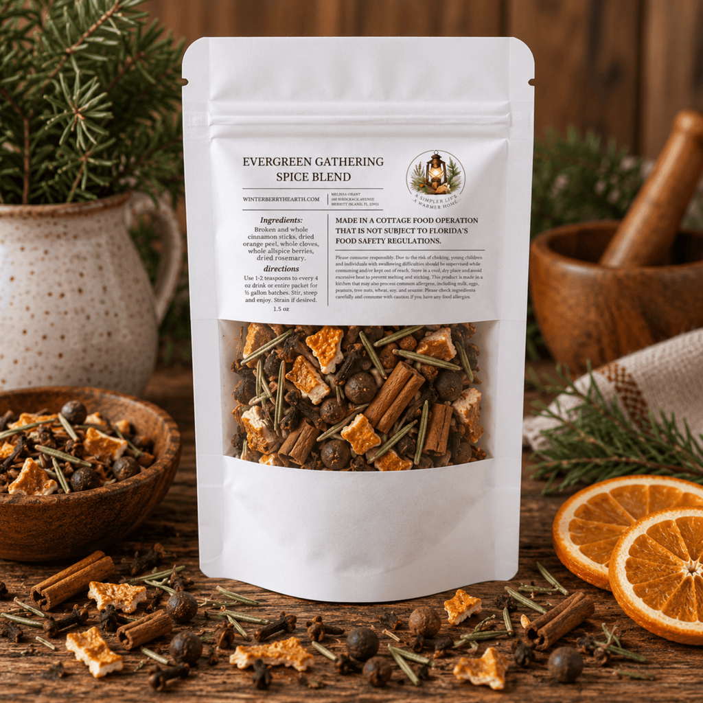 Evergreen Gathering Mulling Spice Blend, Mulled Wine Cider Spice Kit - Winterberry Hearth