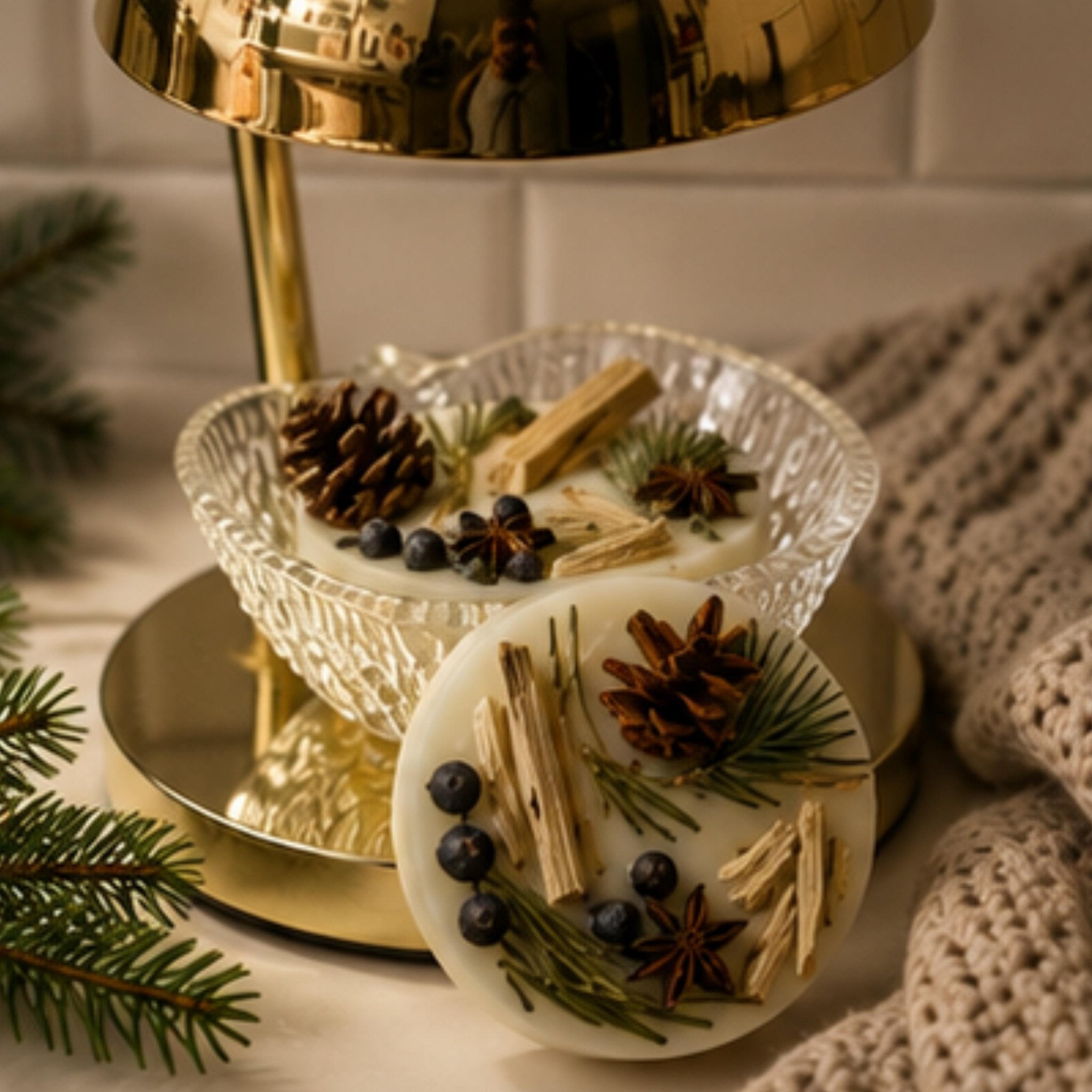Evergreen Gathering Wickless Candle Melt, Soy Wax Tart, Woodland Aroma - Winterberry Hearth