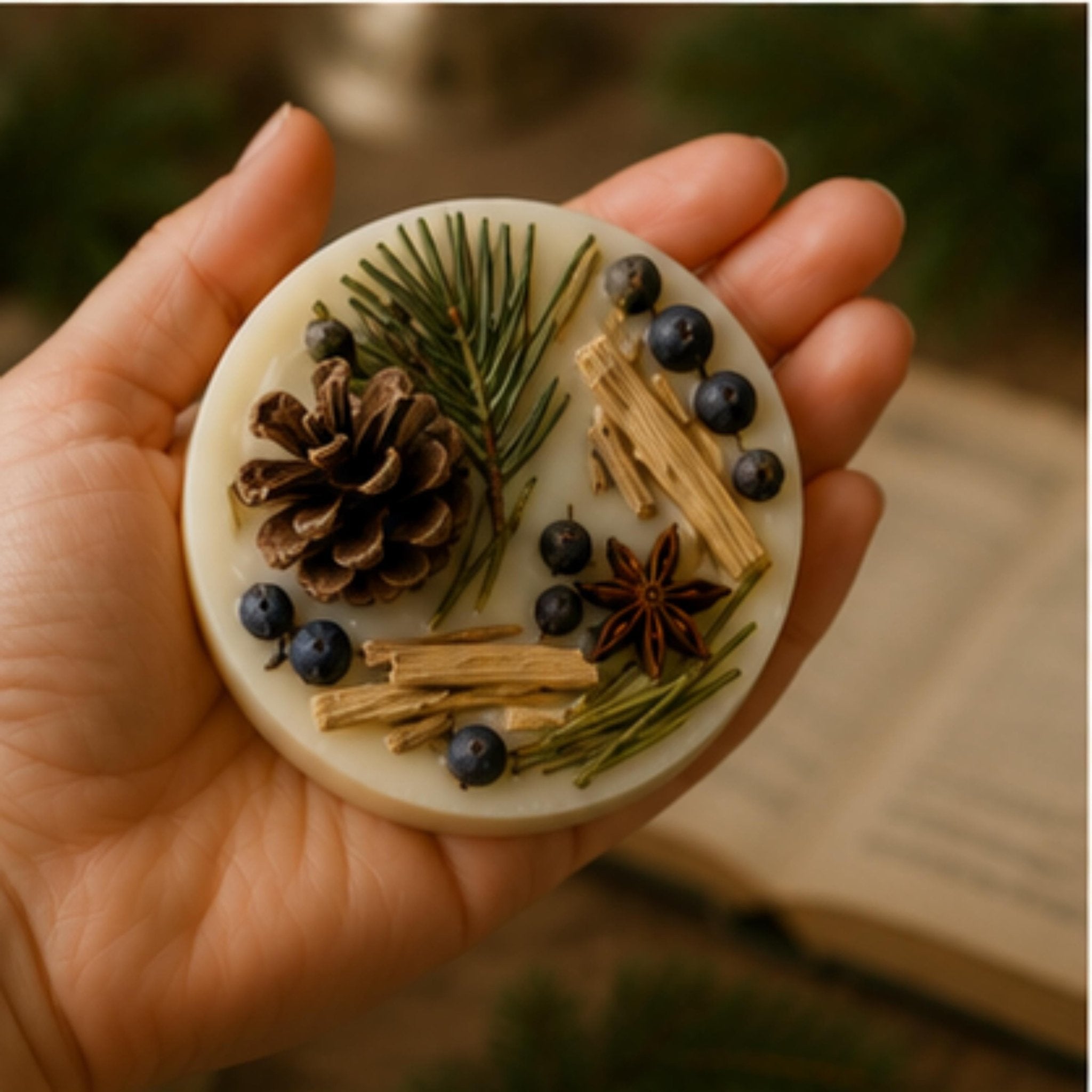 Evergreen Gathering Wickless Candle Melt, Soy Wax Tart, Woodland Aroma - Winterberry Hearth