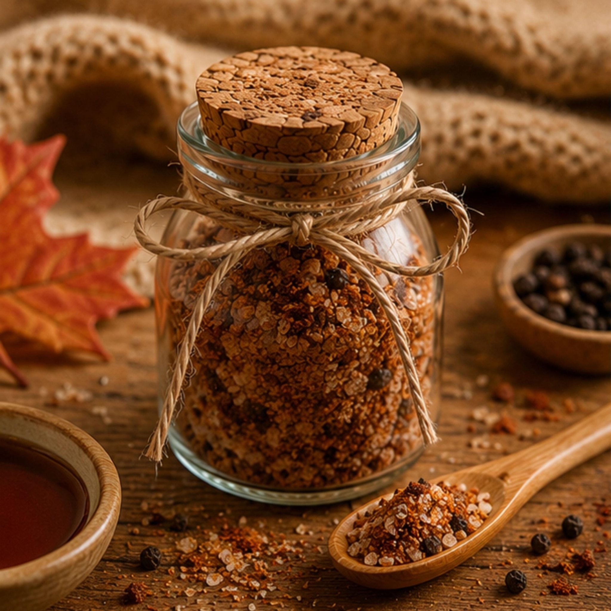 Fireside Maple Pepper Salt, Steak and Grilling Seasoning, Roasted Vegetable Blend, Gourmet Finishing Salt - Winterberry Hearth