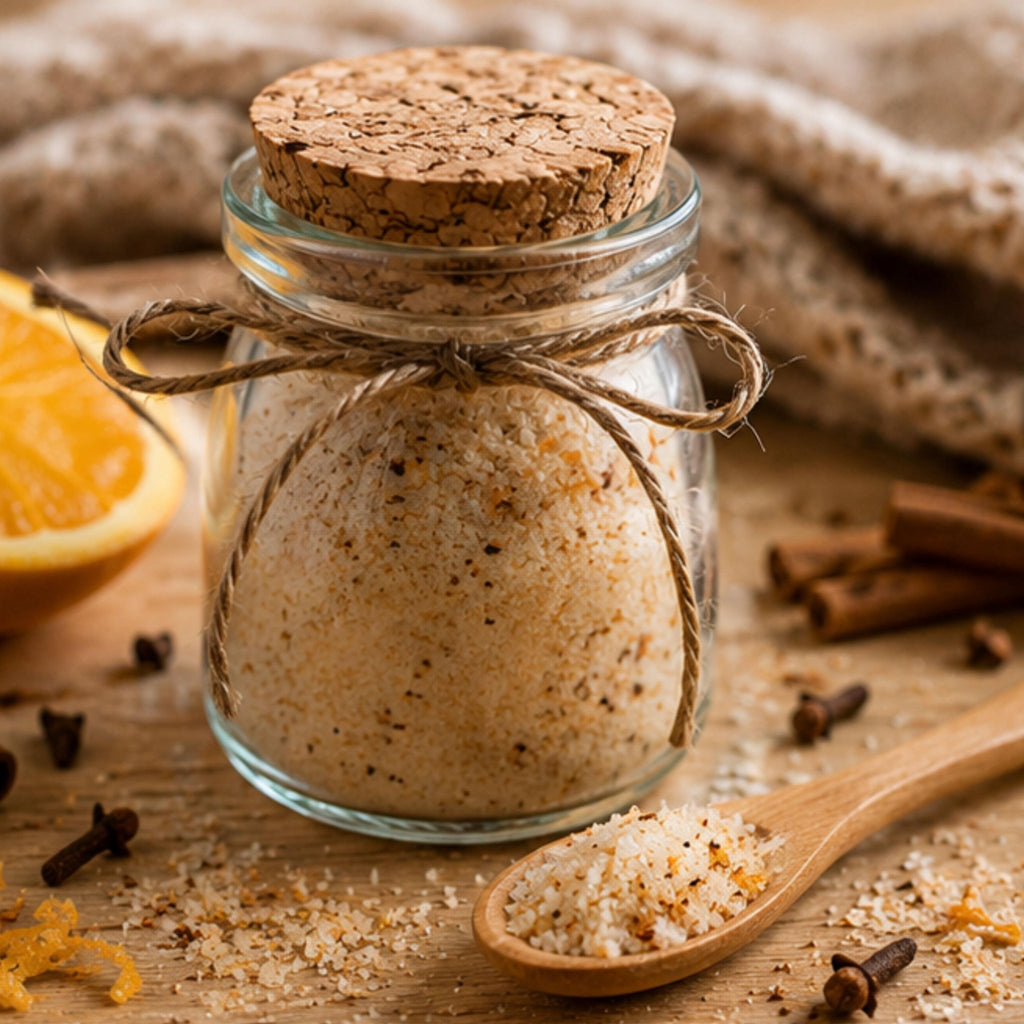 Fireside Orange Spice Sugar, Coffee & Tea Sweetener, Baking Garnish, Cocktail Mixer, Holiday Baking Mix - Winterberry Hearth
