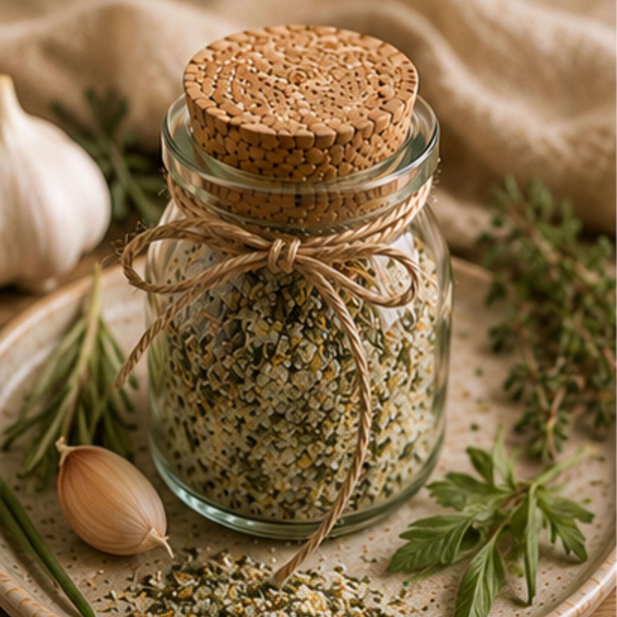 French Garden Herb Seasoning Salt, Vegetable Finishing Seasoning, Chicken Dry Rub, Gourmet Pantry Gift - Winterberry Hearth