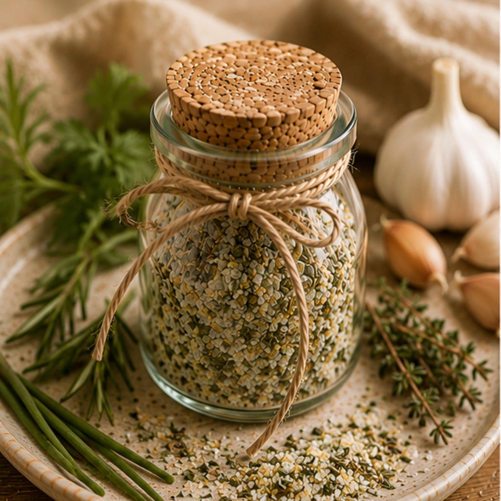 French Garden Herb Seasoning Salt, Vegetable Finishing Seasoning, Chicken Dry Rub, Gourmet Pantry Gift - Winterberry Hearth
