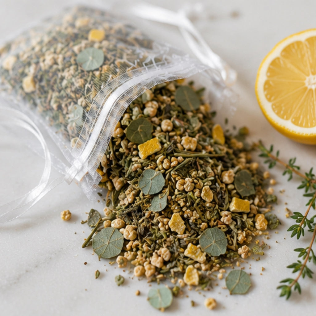 Fresh Botanical Home Fragrance Sachet, Spring Cleanse Lemon Eucalyptus Bowl Filler, Herbal Hearth Gift - Winterberry Hearth