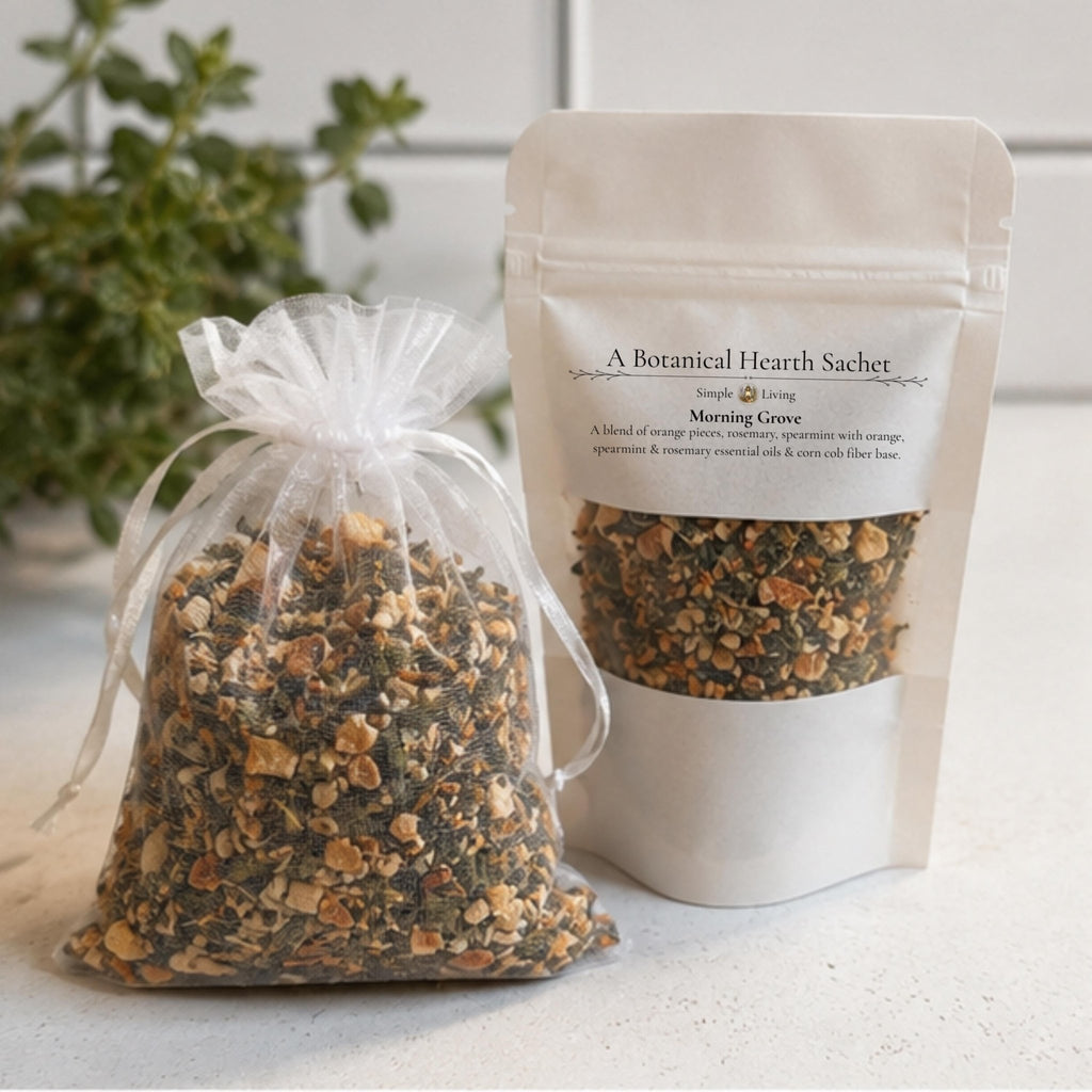 Fresh Citrus Herb Home Fragrance, Morning Grove Sachet, Rosemary Orange, Aromatherapy Gift, Drawer Freshener - Winterberry Hearth