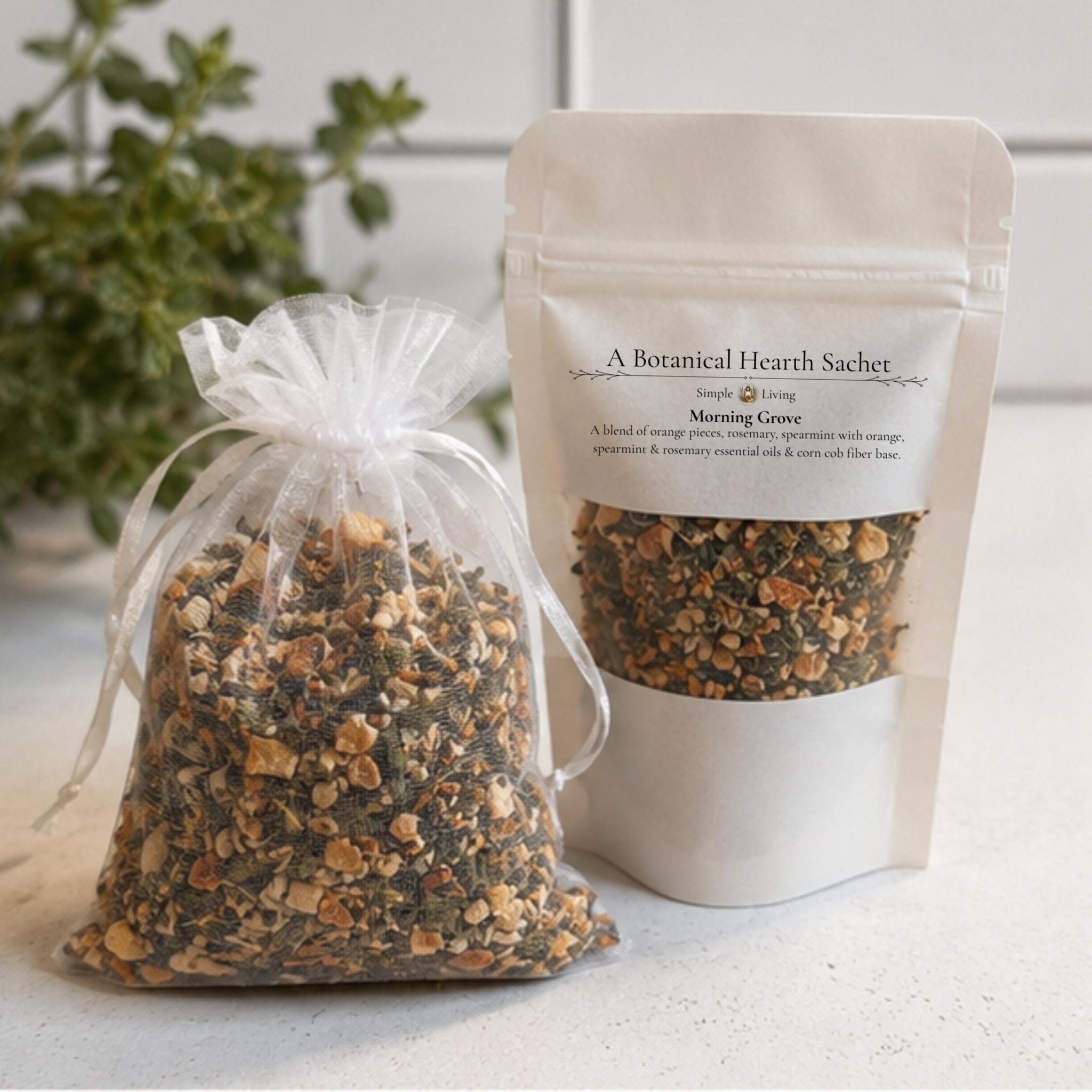 Fresh Citrus Herb Home Fragrance, Morning Grove Sachet, Rosemary Orange, Aromatherapy Gift, Drawer Freshener - Winterberry Hearth