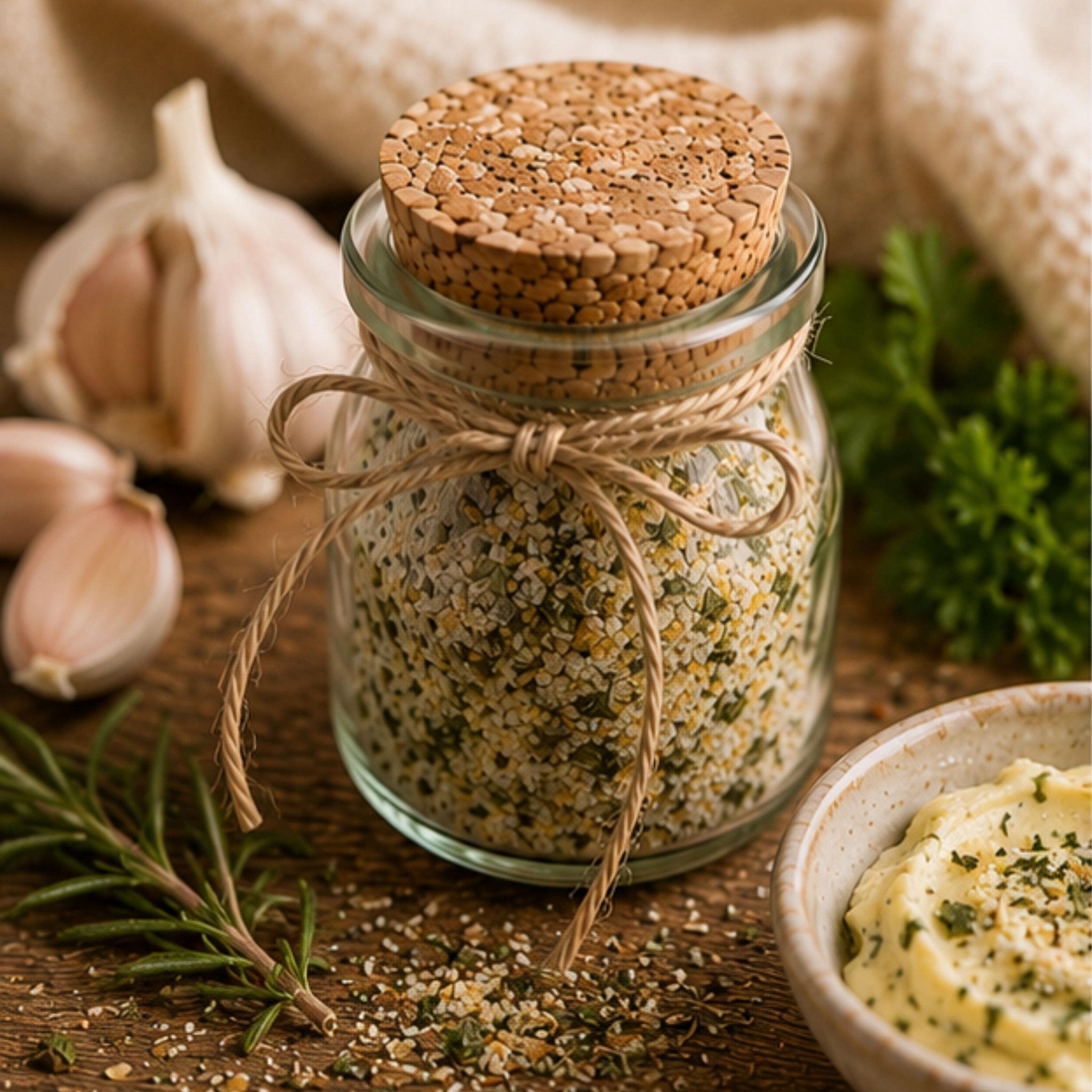Garlic Herb Butter Blend, Roasted Garlic Seasoning, Bread Dip Mix, Gourmet Food Gift - Winterberry Hearth