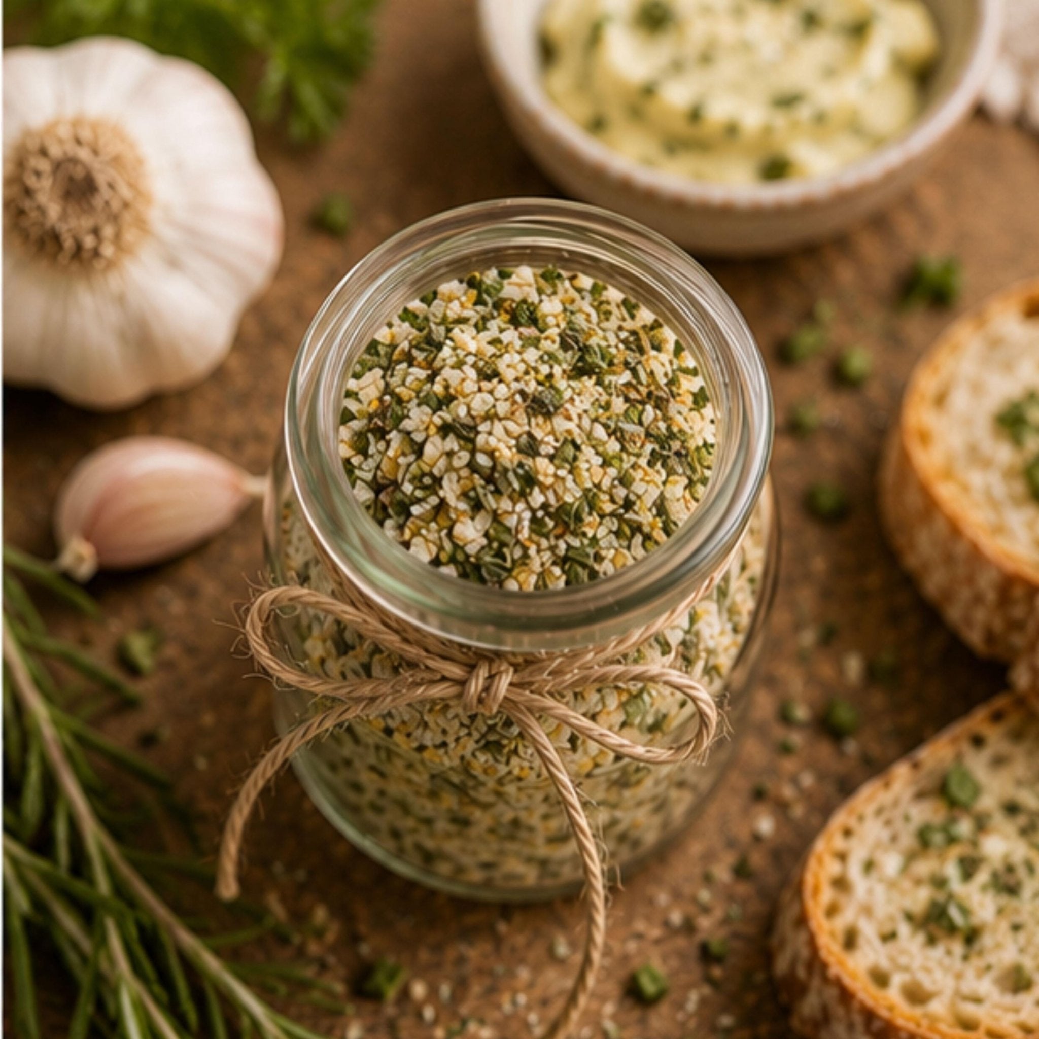 Garlic Herb Butter Blend, Roasted Garlic Seasoning, Bread Dip Mix, Gourmet Food Gift - Winterberry Hearth