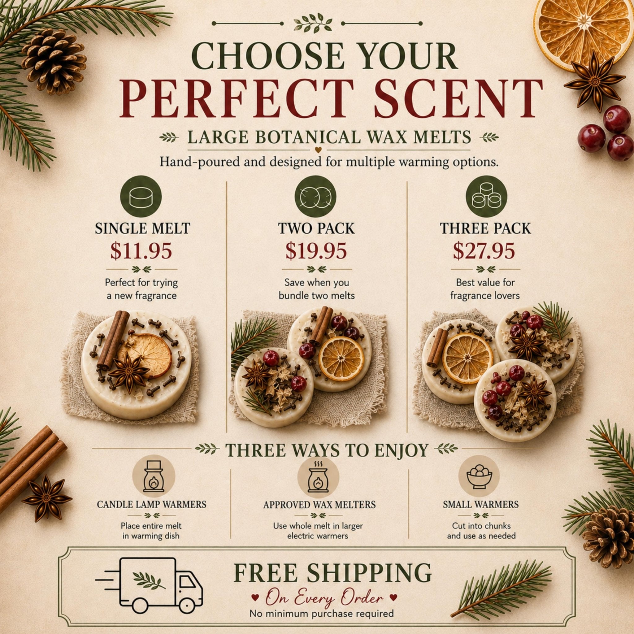 Gingerbread Cottage Wickless Candle Melt, Bakery Soy Wax Tart - Winterberry Hearth