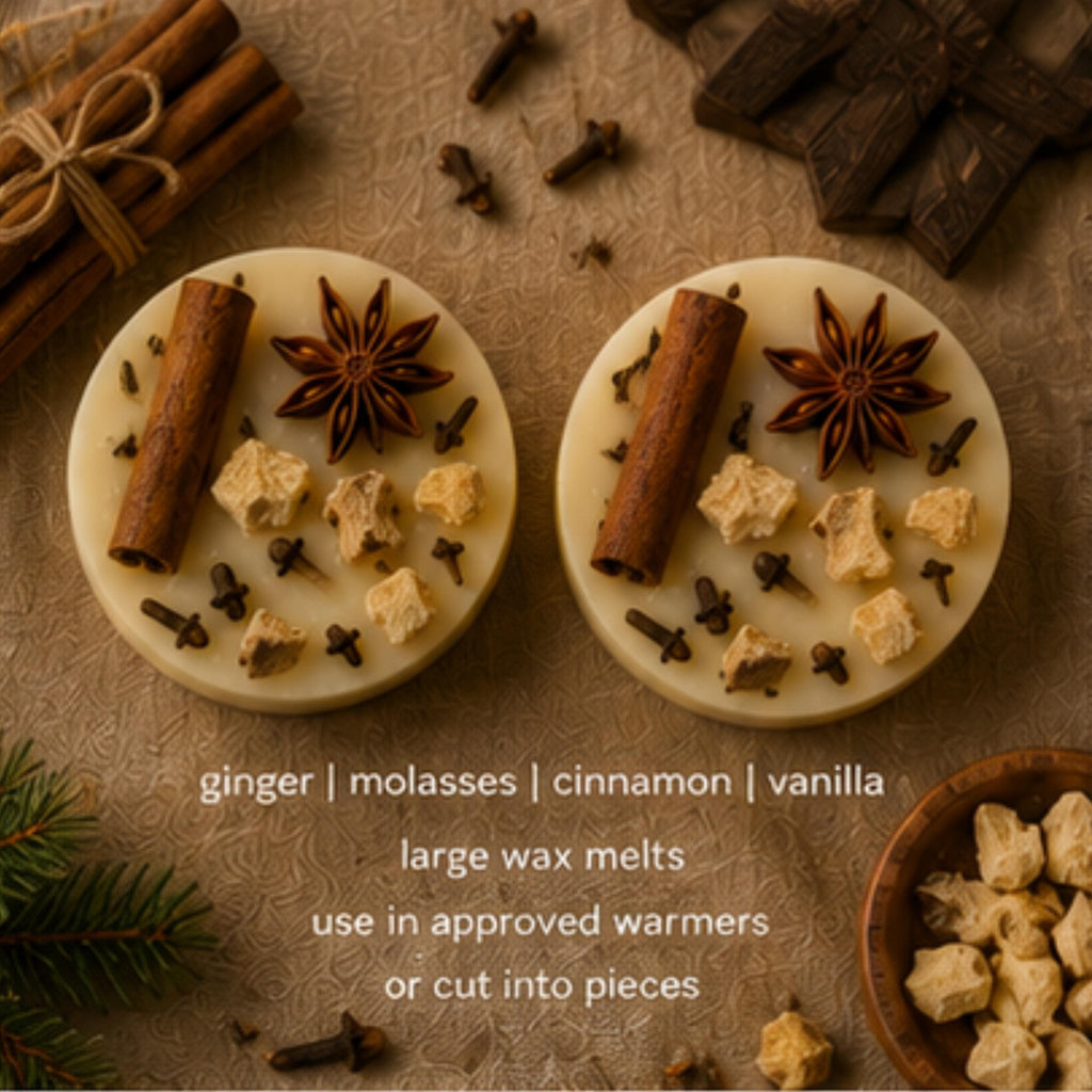 Gingerbread Cottage Wickless Candle Melt, Bakery Soy Wax Tart - Winterberry Hearth