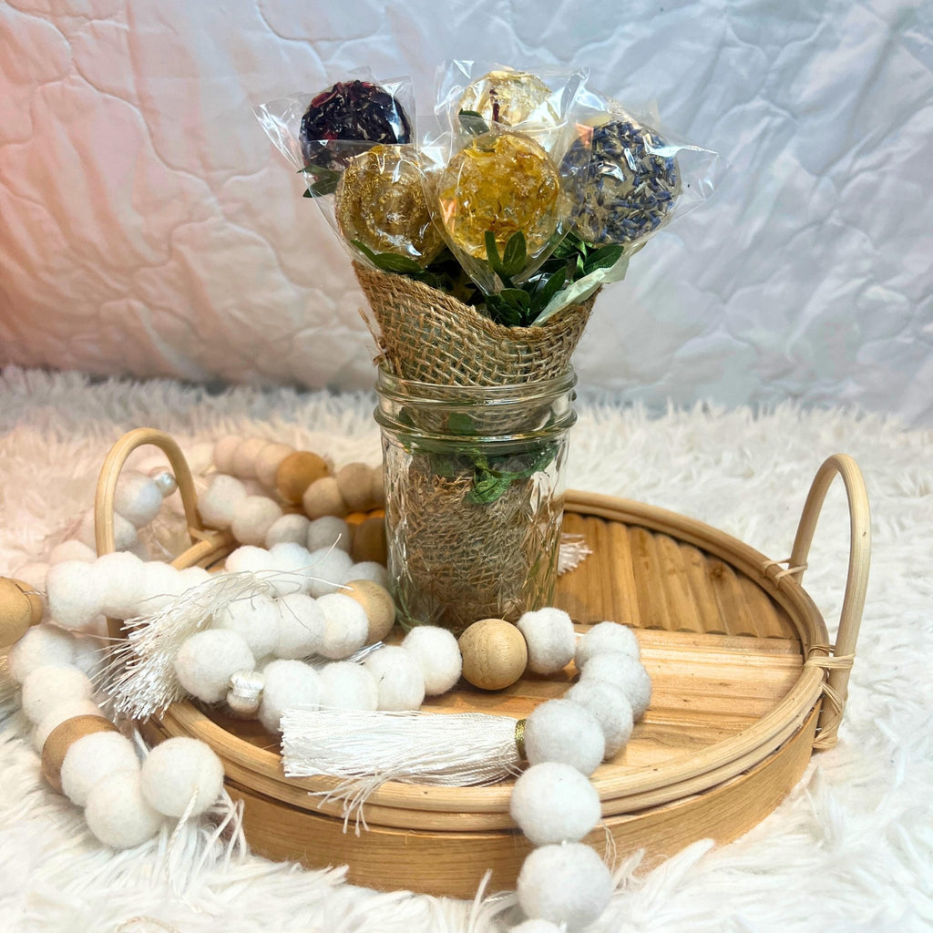 Gourmet Herbal Tea Lollipop Stir Sticks Gift Set: Artisan Cocktail Candy Sweetener - Winterberry Hearth