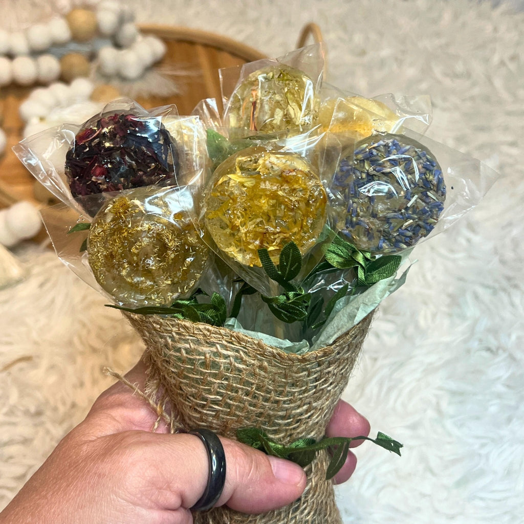 Gourmet Herbal Tea Lollipop Stir Sticks Gift Set: Artisan Cocktail Candy Sweetener - Winterberry Hearth