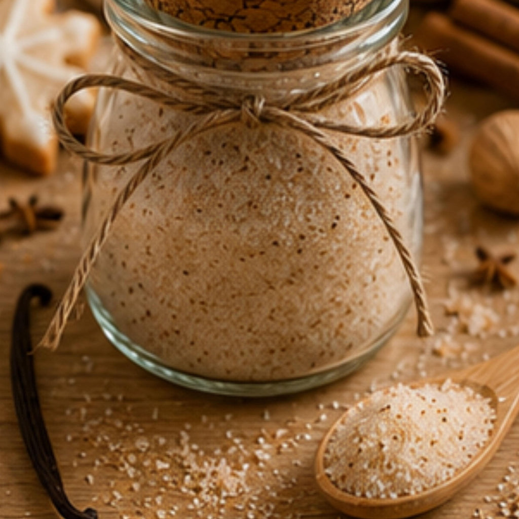 Gourmet Vanilla Cookie Sugar, Drink Sweetener, Baking Spices, Dessert Topping, Holiday Drink Garnish - Winterberry Hearth