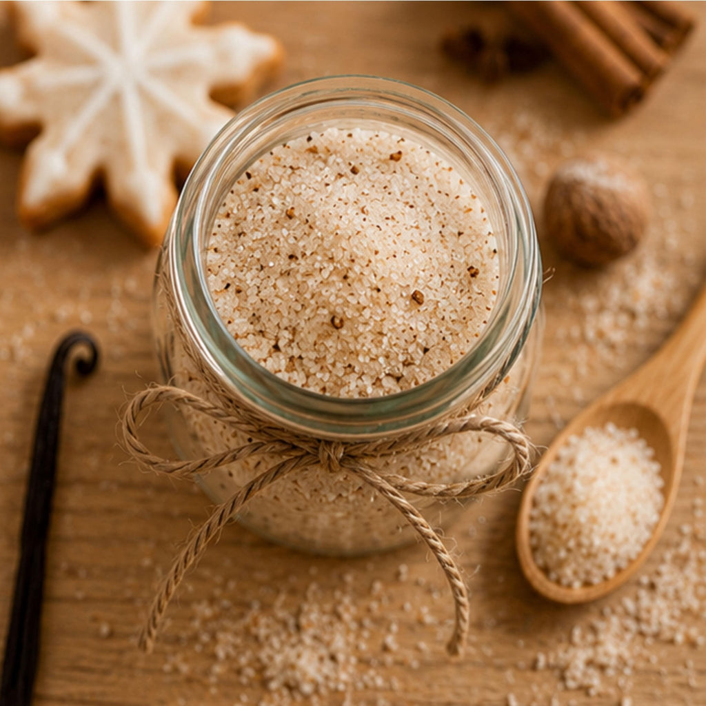 Gourmet Vanilla Cookie Sugar, Drink Sweetener, Baking Spices, Dessert Topping, Holiday Drink Garnish - Winterberry Hearth