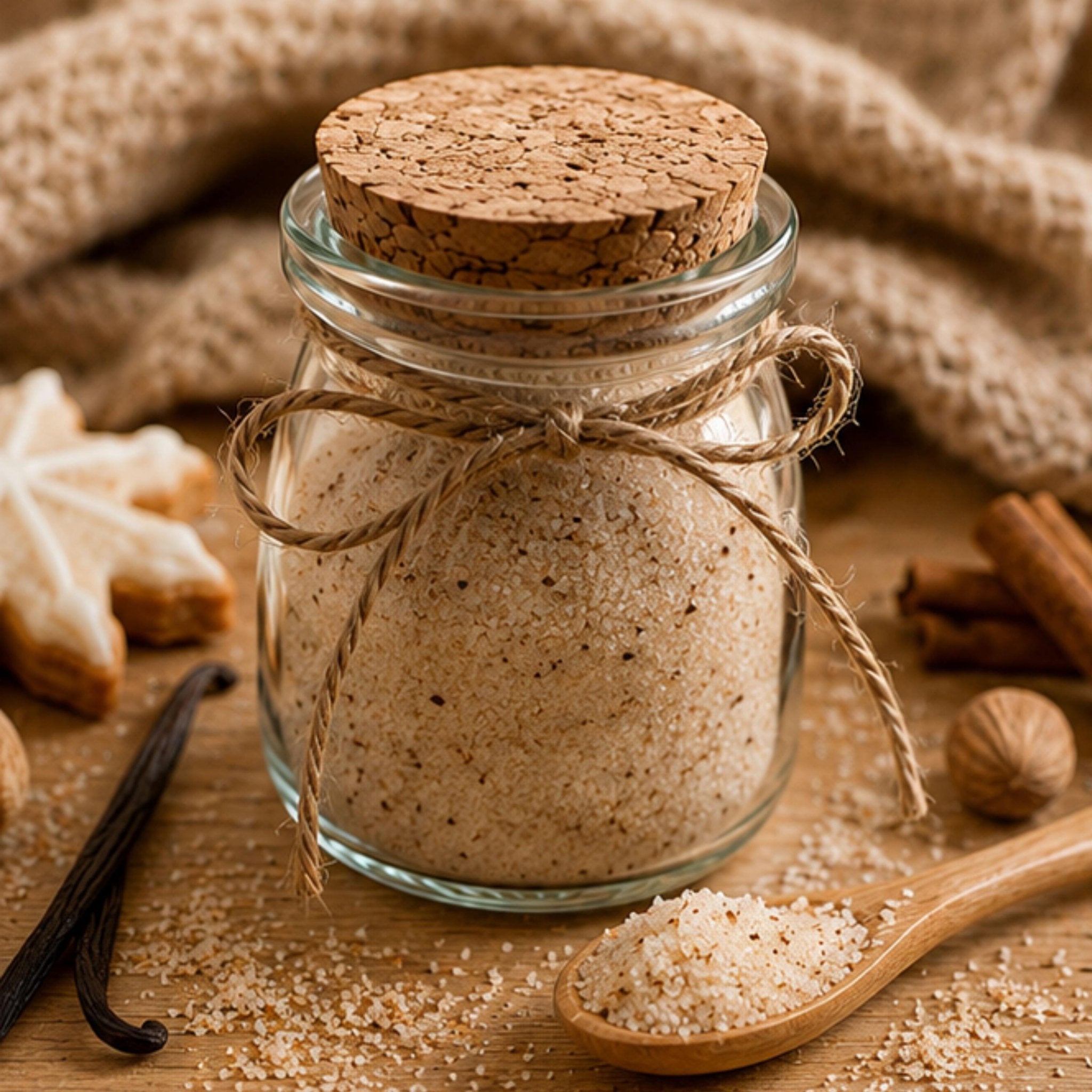 Gourmet Vanilla Cookie Sugar, Drink Sweetener, Baking Spices, Dessert Topping, Holiday Drink Garnish - Winterberry Hearth