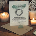 Green Aventurine Crystal with Crystal Meaning Card: Luck & Healing Stone - Winterberry Hearth