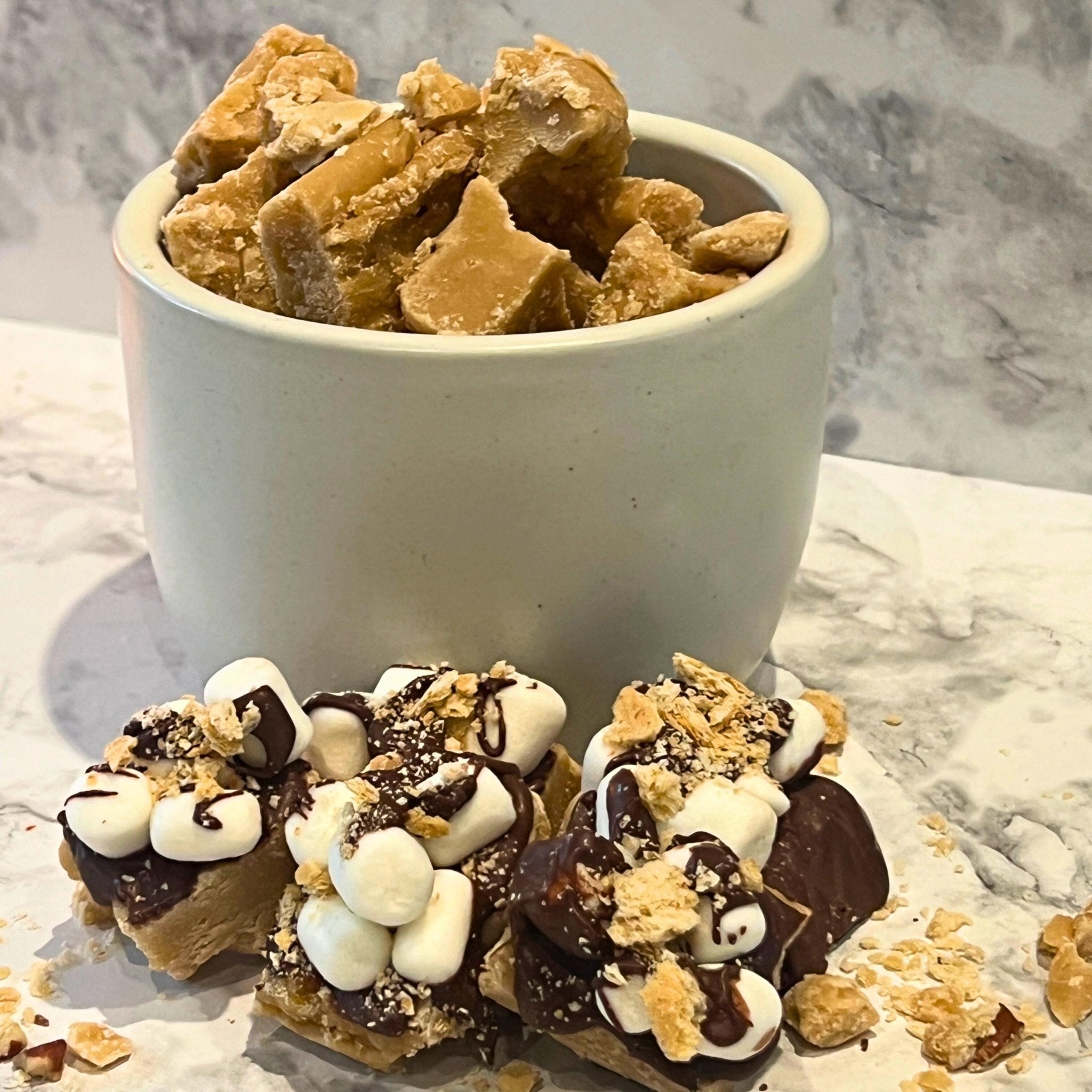 Handmade Brown Sugar S'mores Fudge: Gourmet Candy Gift - Winterberry Hearth