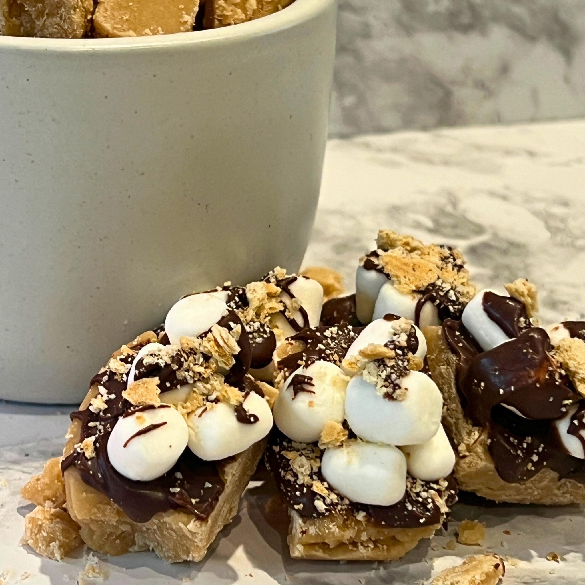 Handmade Brown Sugar S'mores Fudge: Gourmet Candy Gift - Winterberry Hearth