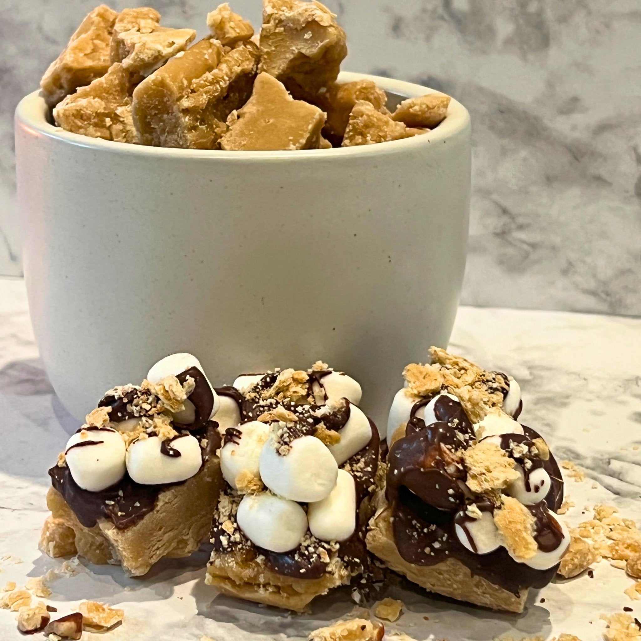 Handmade Brown Sugar S'mores Fudge: Gourmet Candy Gift - Winterberry Hearth