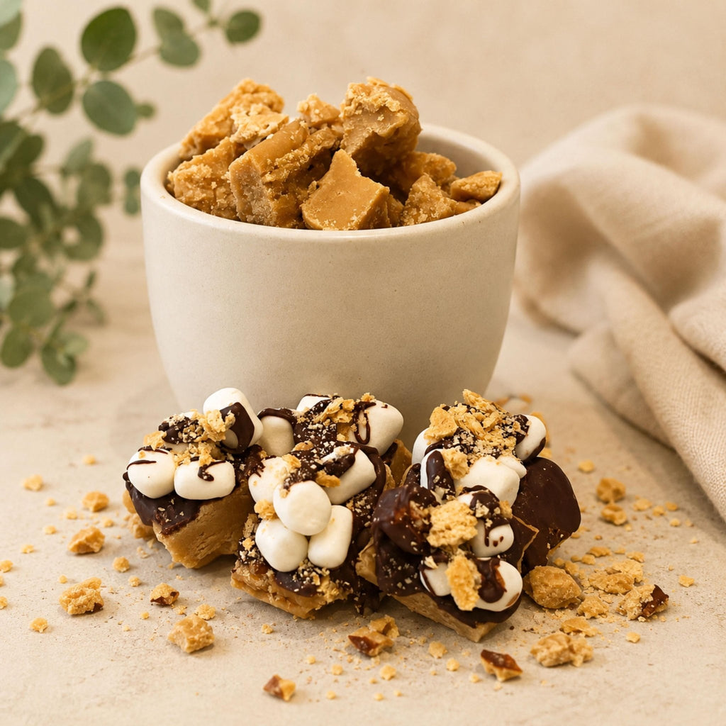 Handmade Brown Sugar S'mores Fudge: Gourmet Candy Gift - Winterberry Hearth