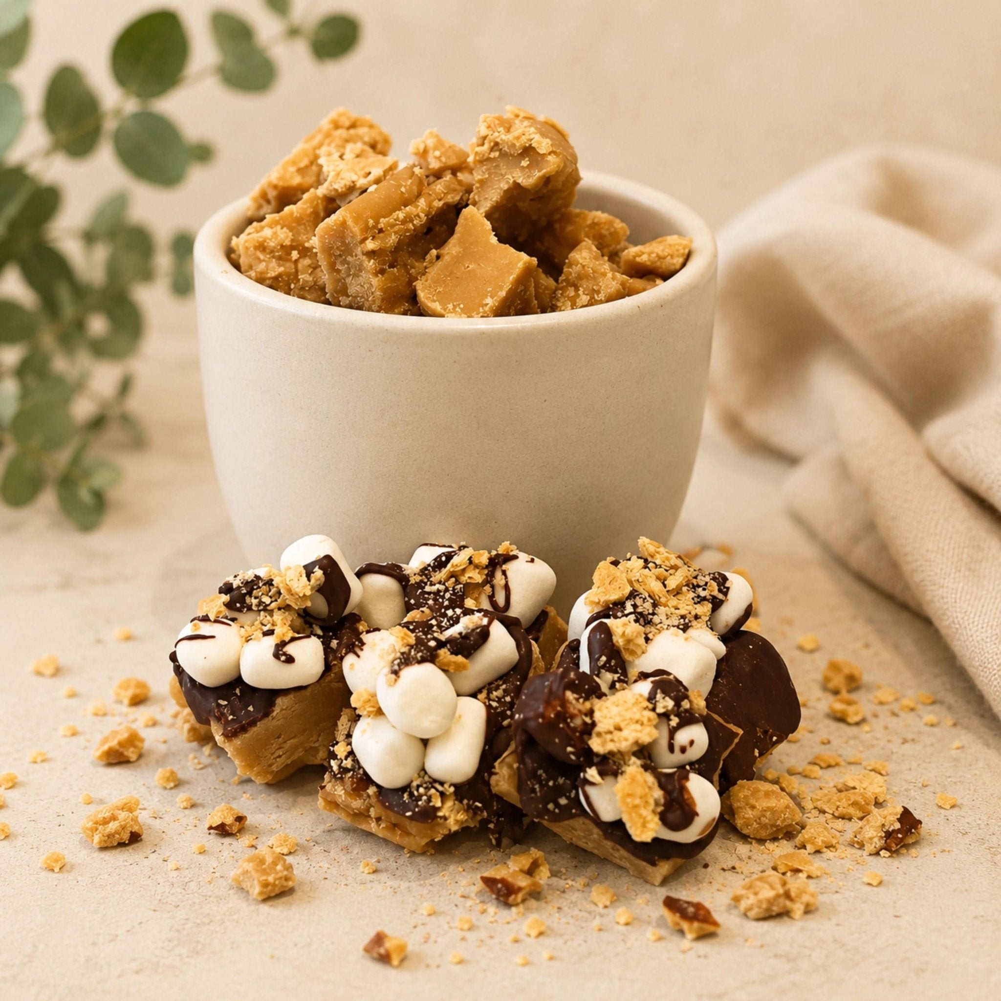 Handmade Brown Sugar S'mores Fudge: Gourmet Candy Gift - Winterberry Hearth