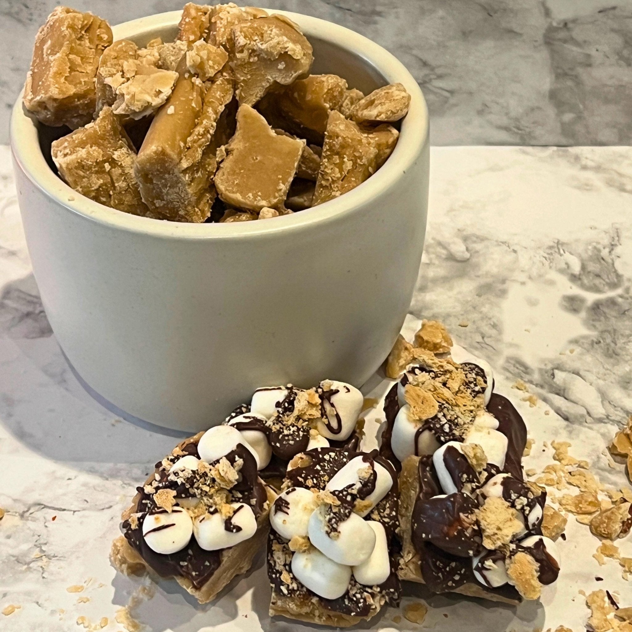 Handmade Brown Sugar S'mores Fudge: Gourmet Candy Gift - Winterberry Hearth