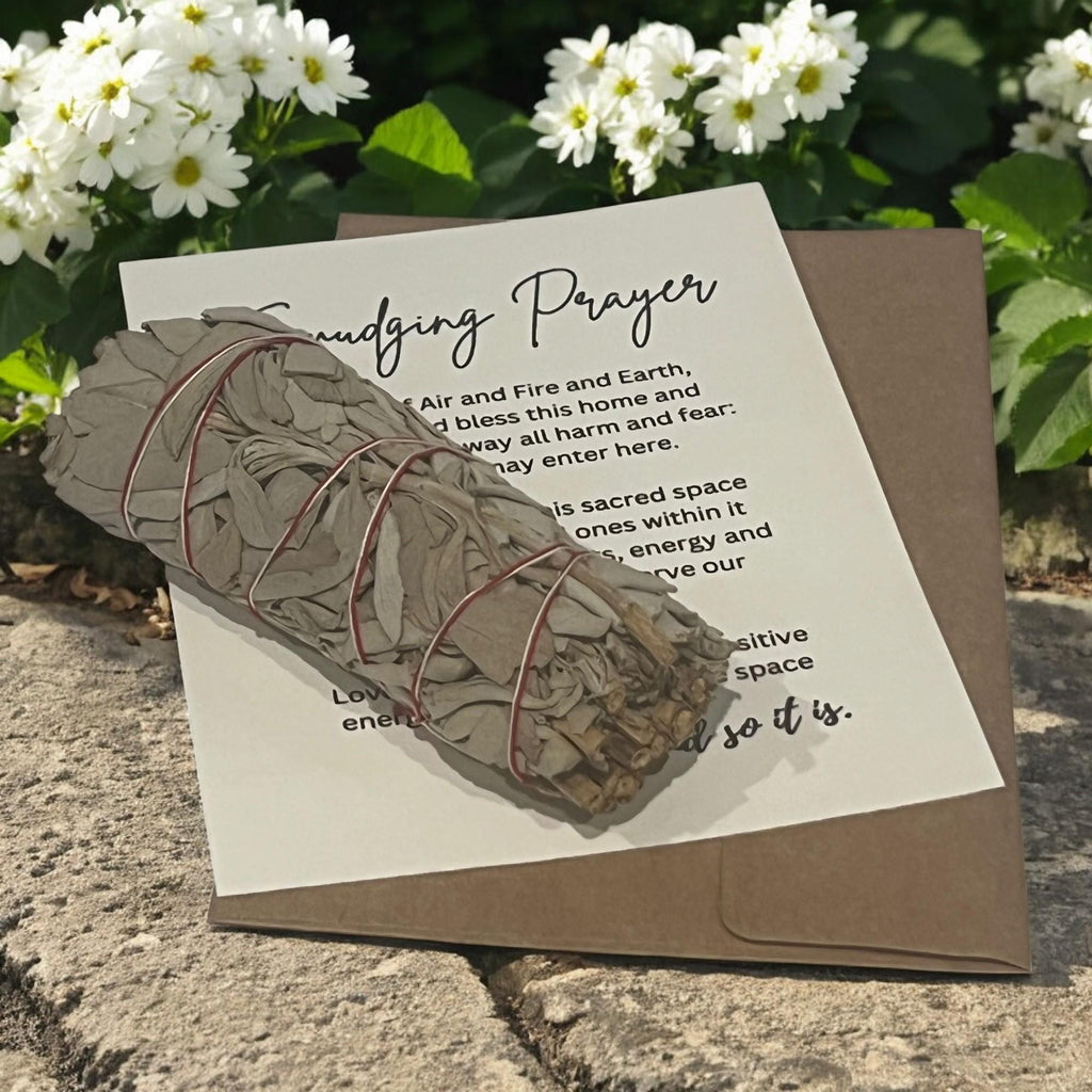 Healing Crystal Mining Bucket Gift Set: Sage Wand, Smudging Card - Winterberry Hearth