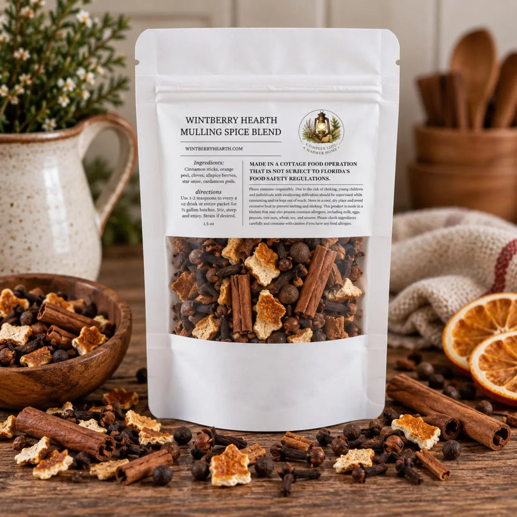 Hearth Blend Mulling Spice, Mulled Wine and Tea Infusion, Apple Cider Kit - Winterberry Hearth