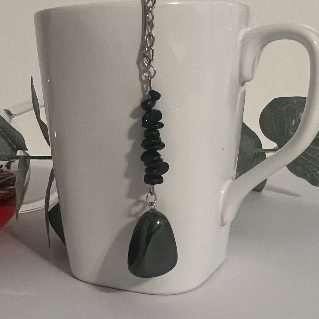 Hematite & Black Tourmaline Crystal Tea Steeper: Grounding Tea Brew - Winterberry Hearth