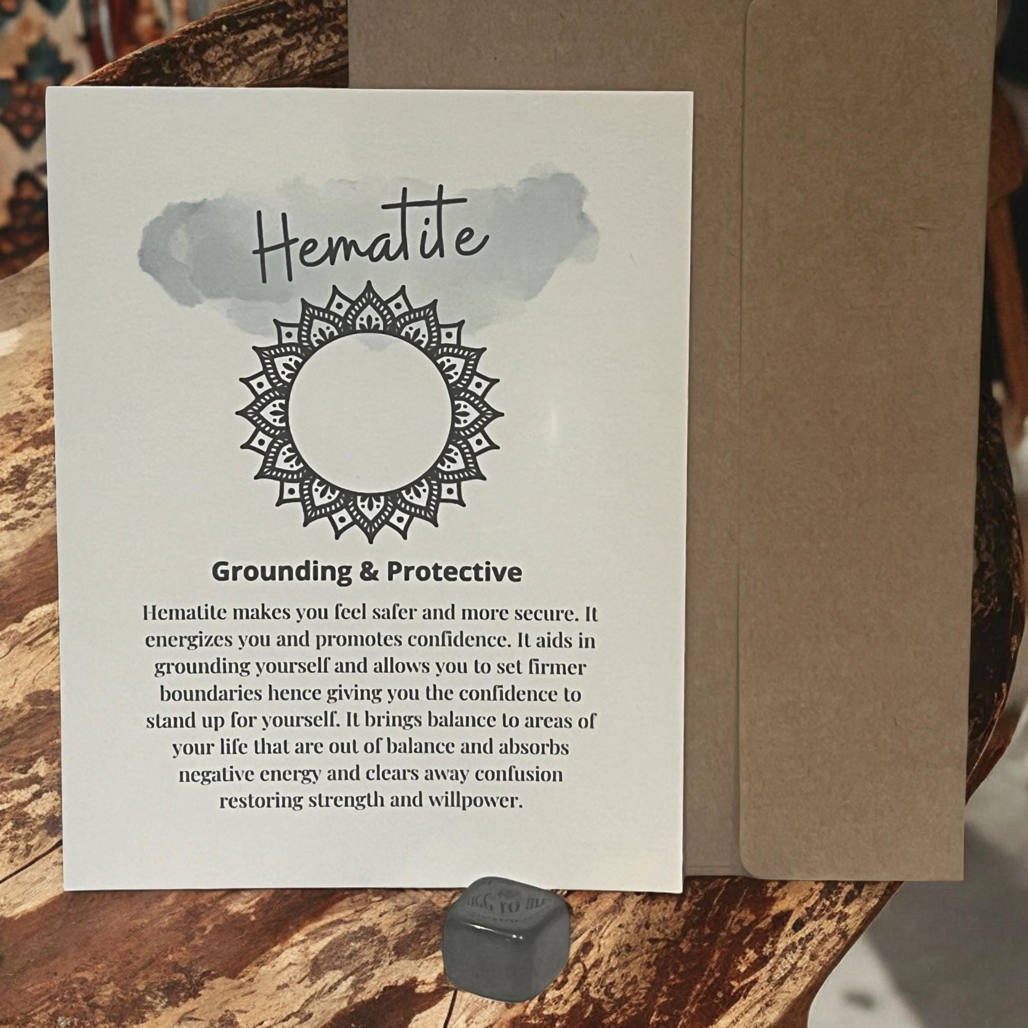 Hematite Crystal with Meaning Card: Grounding Energy, Focus Tool & Gift - Winterberry Hearth